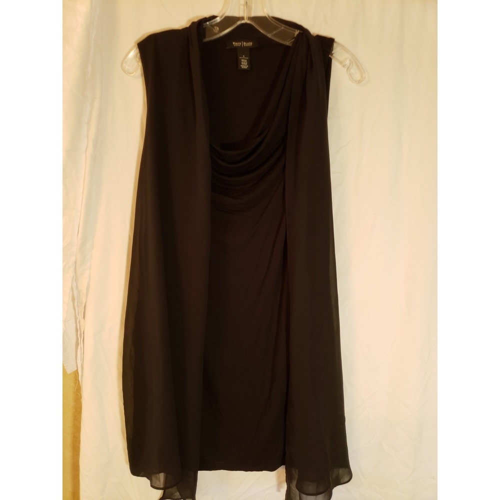 Women's White House Black Market Black Sleeveless Flowy Top Size S